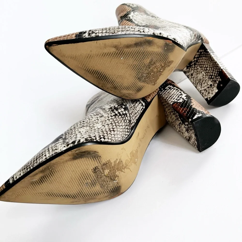 Saks Fifth Avenue Snakeskin Ankle Boots Size 10
